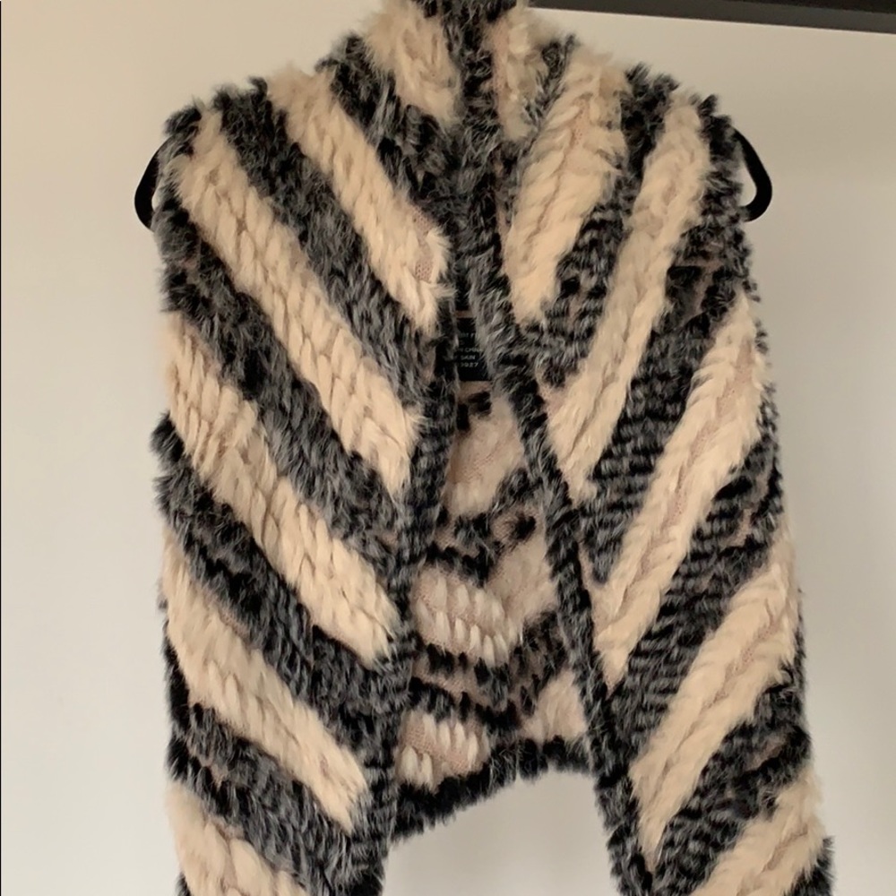 Marc by Marc Jacobs fur vest grey and beige